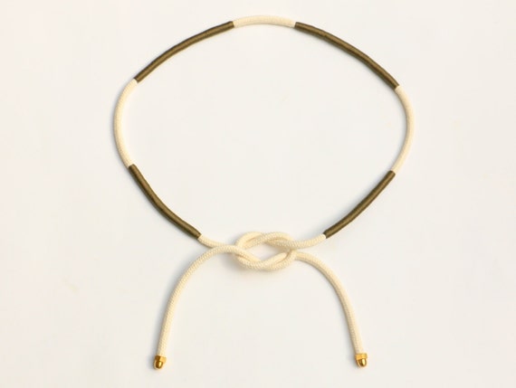 Rope Belt Olive off White Casual Cotton 