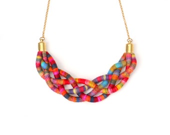 Colorful Braided Necklace For Women