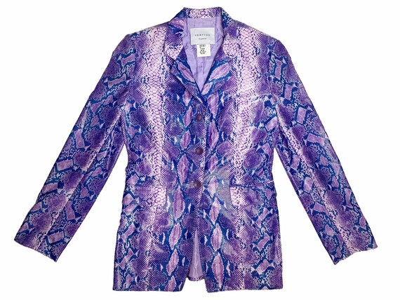Vintage snakeskin jacket, python blazer, lilac sna