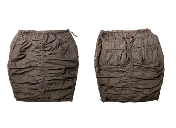Jean Paul Gaultier, 90s ruched skirt, cargo skirt,