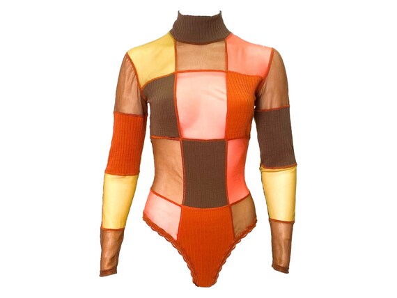 80s mesh bodysuit, vintage bodysuit, high leg, she