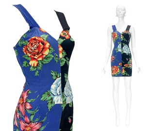 1980s Versus Versace dress, 80s Versace, 90s floral dress, vintage floral dress, 90s Versus, Gianni Versace, 90s Versus Versace