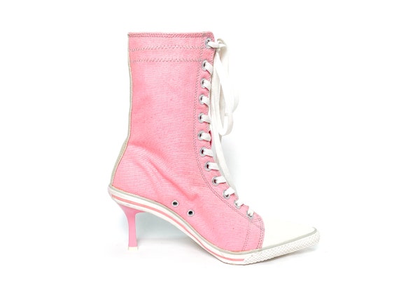 Pink converse, y2k boots, pink kitten heels, 2000s