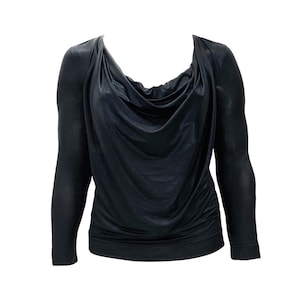 2000s Vivienne Westwood, plus size, Vivienne Westwood Anglomania, Vivienne Westwood loose neckline, black loose neckline long sleeves top