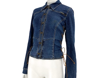 Y2K Plein Sud Stretch Denim Raw Fringe Vintage Cropped Jean