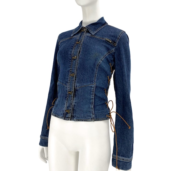 Y2K Plein Sud Stretch Denim Raw Fringe Vintage Cropped Jean