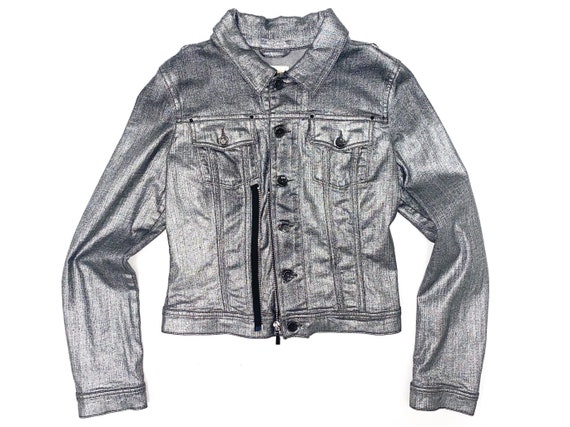 DIESEL Silver Jacket, Diesel Denim Jacket, Y2k Diesel Jacket DIESEL Silver Jacket, Diesel Denim Jacket, Y2k Diesel Jacket