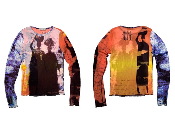90s mesh top, abstract mesh top, gaultier style, v
