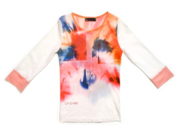 Cop Copine mesh top, 90s mesh top, abstract mesh t