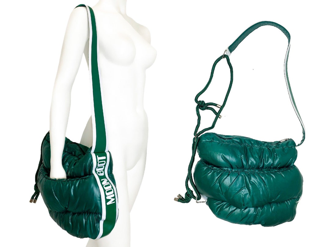 Y2k Moon Boot, Green Puffer Bag, Moon Boot Bag, Puffer Tote Bag