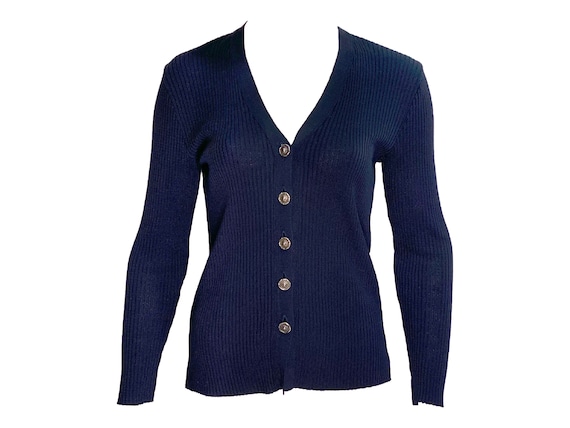 90s ribbed knit, 90s cardigan, 90s clothing, navy