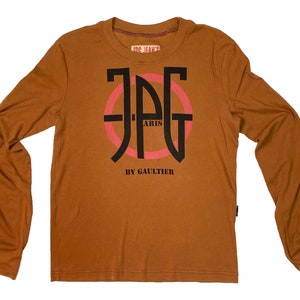 2000s Jean Paul Gaultier, y2k JPG, terracotta long sleeves T-shirt, vintage T-shirt, vintage designer T-shirt, Gaultier vintage, unisex JPG