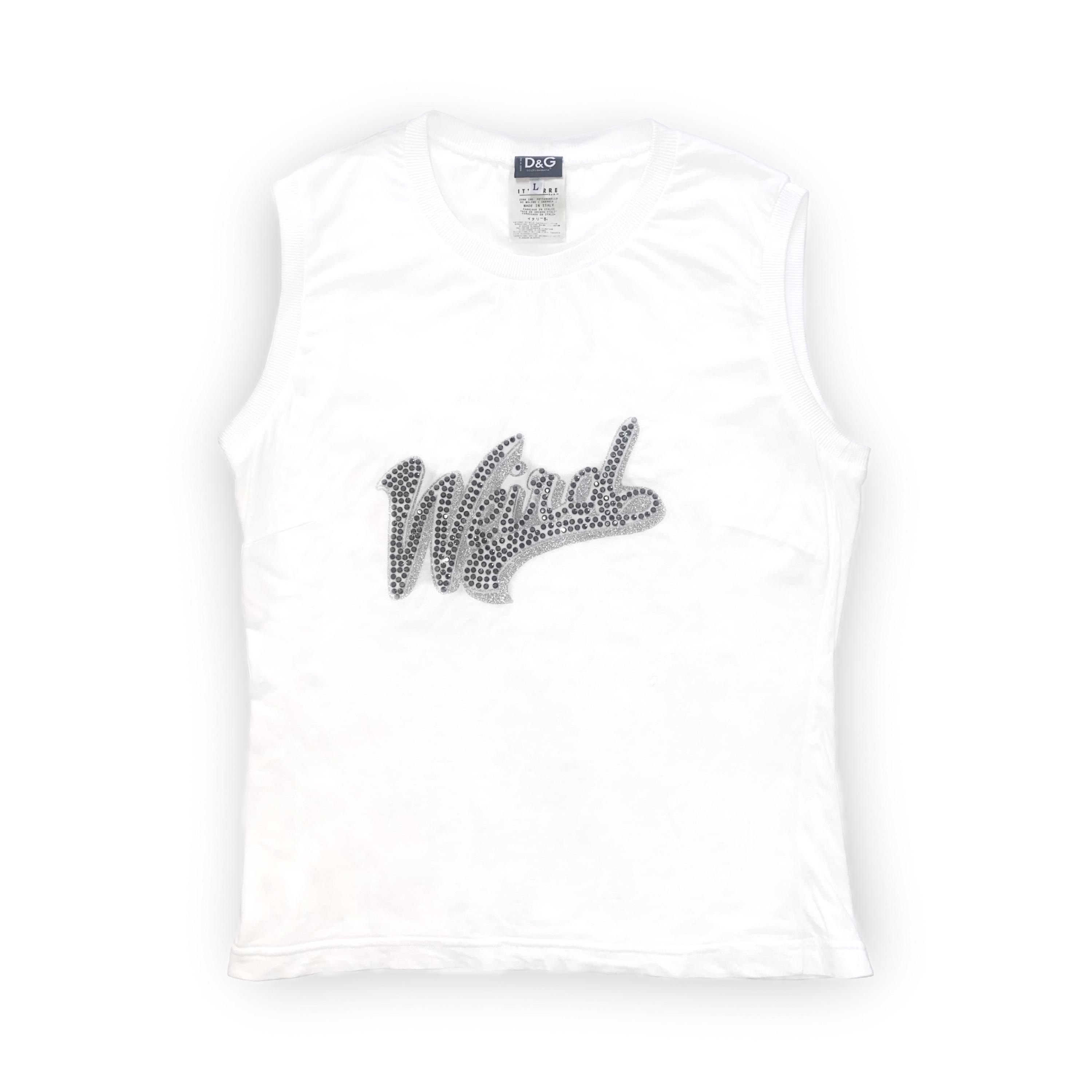 Y2k Vintage DOLCE GABBANA Tank Top. D&G Logo Print Top