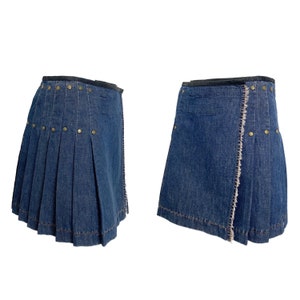 90s Jean Paul Gaultier Club Kid Pleated Denim Mini Skirt - Etsy 90s Jean Paul Gaultier Club Kid Pleated Denim Mini Skirt - Etsy