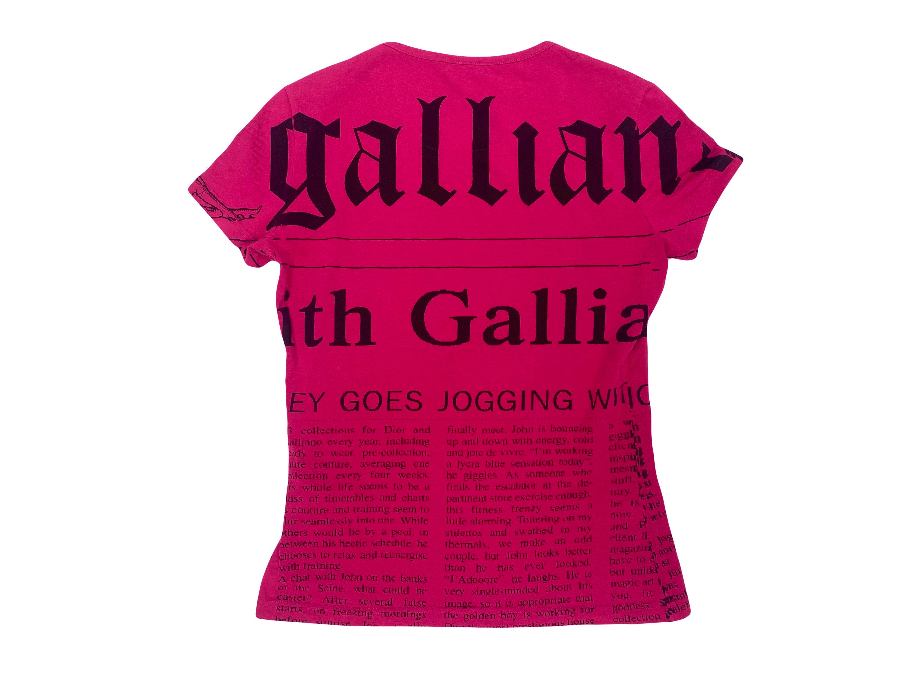 2000s Galliano, Galliano Gazette, Y2k Baby Tee, Galliano Newspaper