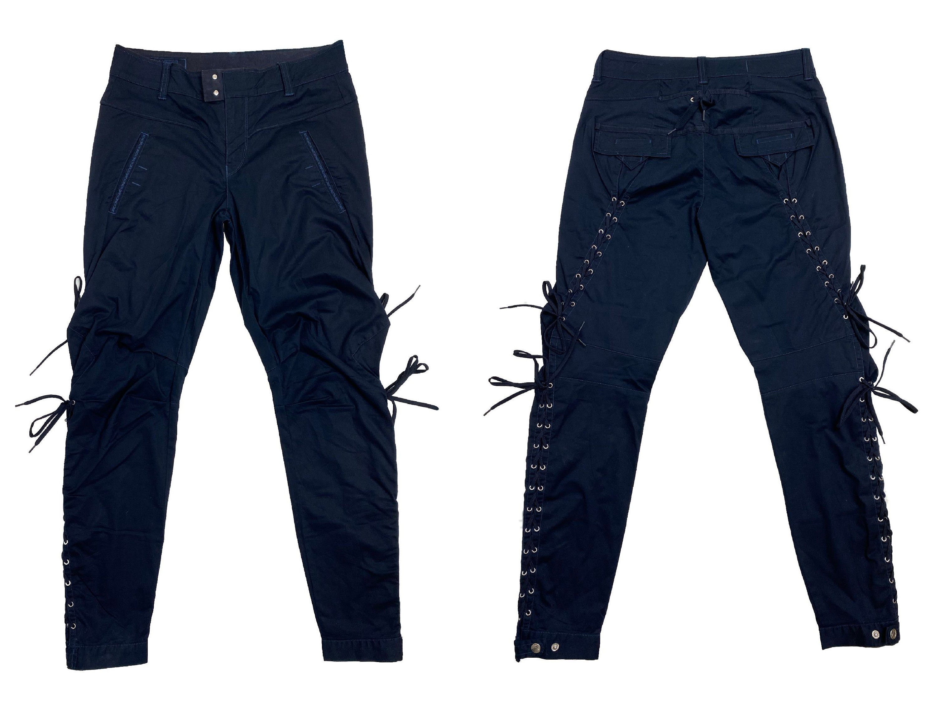 Marithe Francois Girbaud Jeans, Y2k Laced up Pants, Lace up