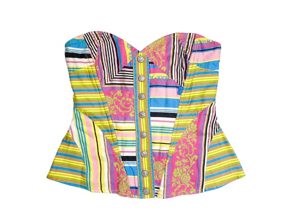 Christian Lacroix bustier, 90s bustier, denim bust