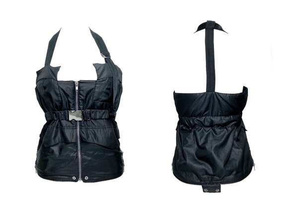 90s clothing, y2k clothing, nylon bag, cargo top,