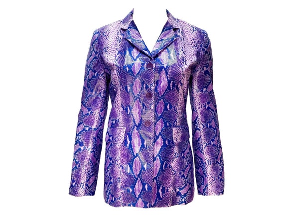 Vintage snakeskin jacket, python blazer, lilac sna