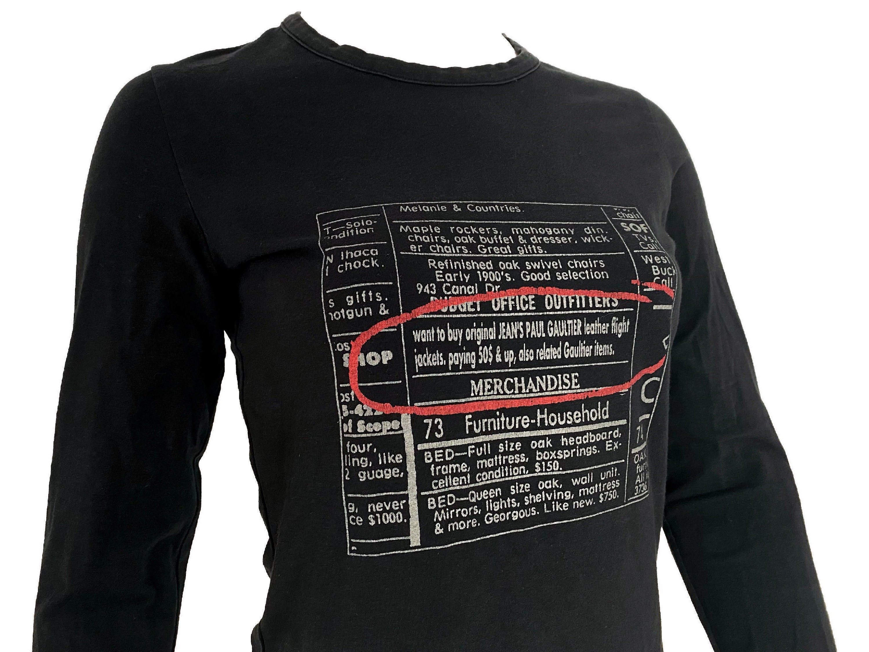00's Jean Paul Gaultier Long Sleeve printed T-shirt (L