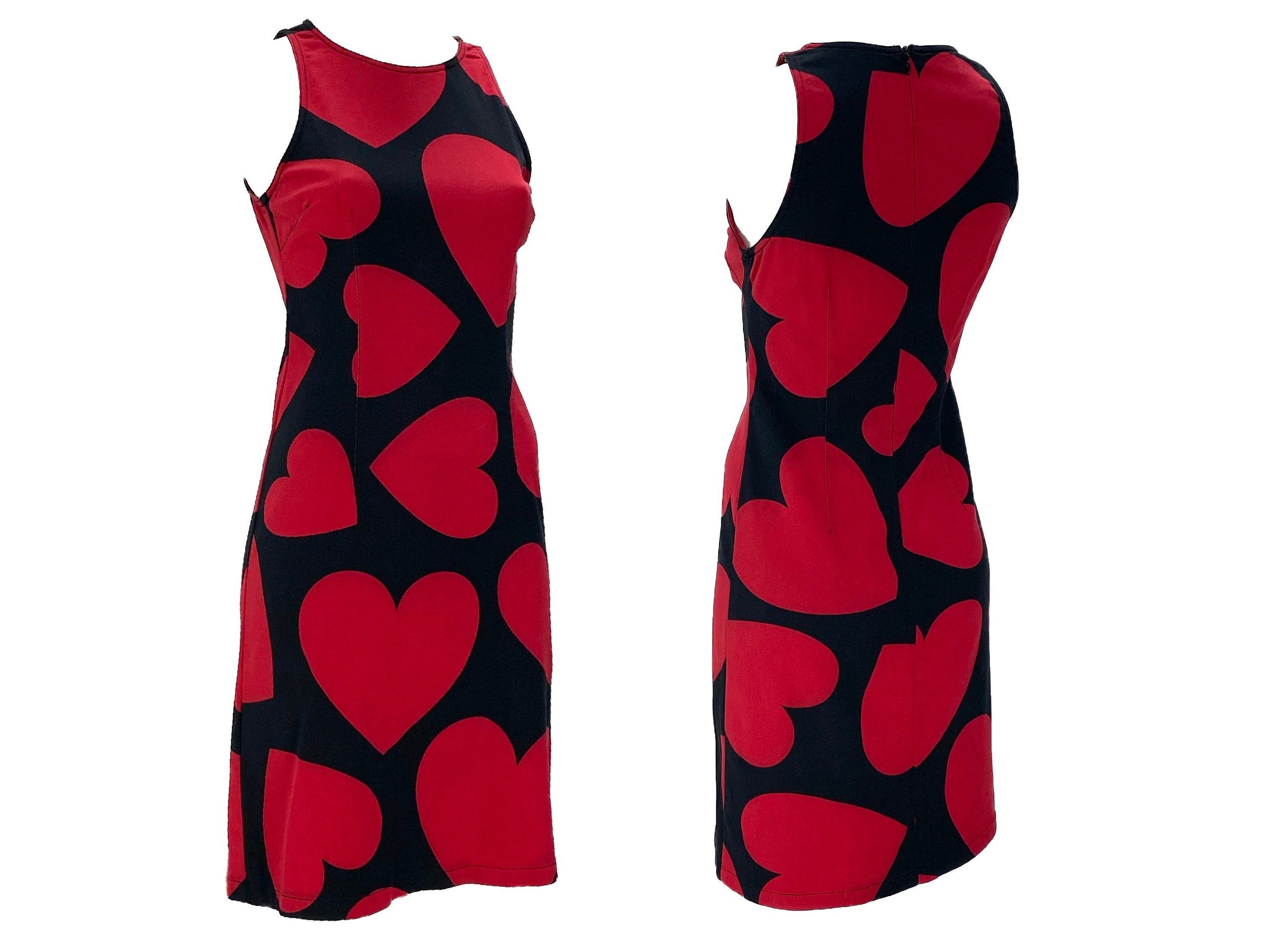1990s Moschino Dress, Moschino Hearts Dress, Vintage