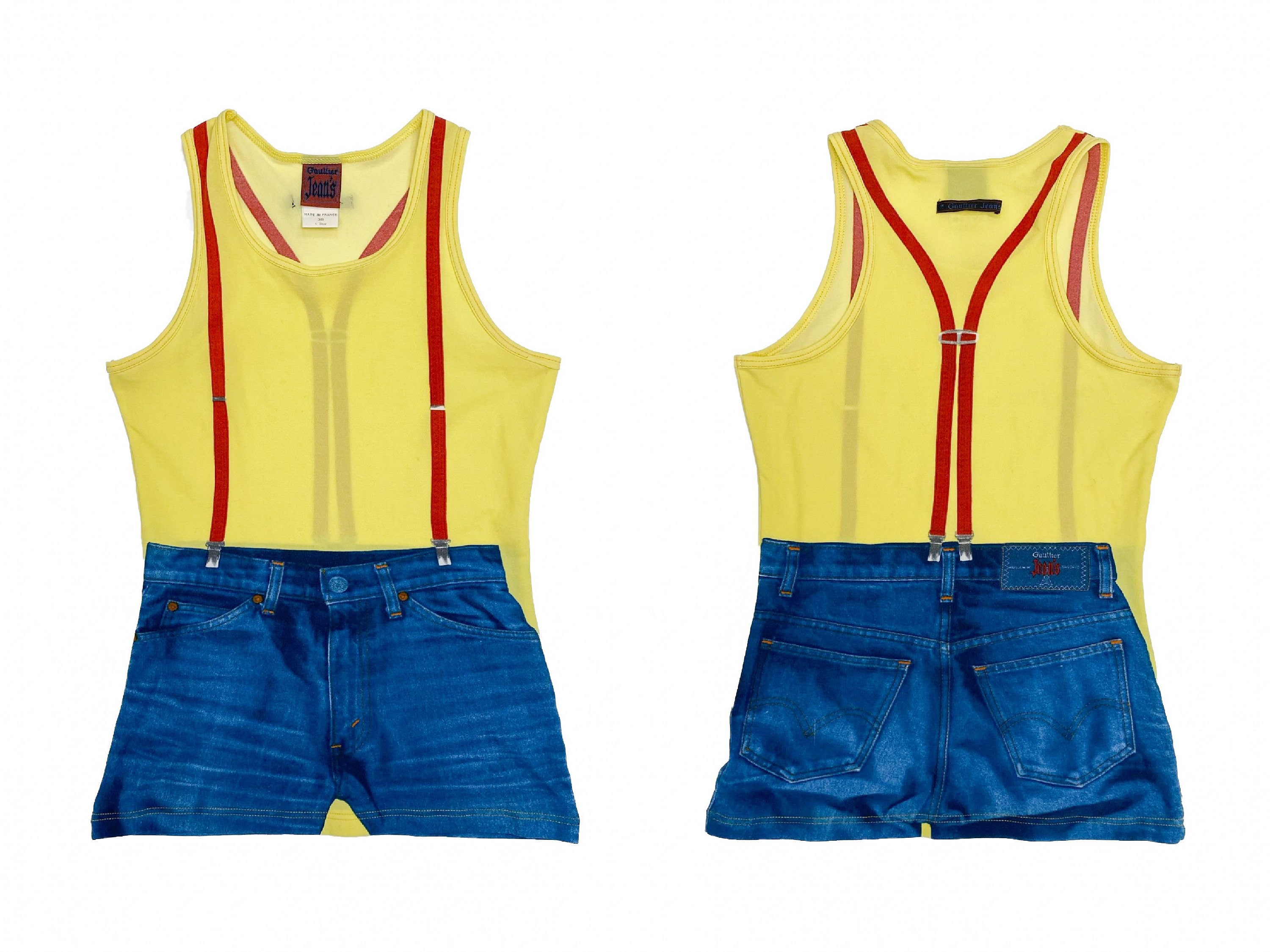 【JeanPaul GAULTIER 】Vネックデザイントップス 40イエロー JeanPaul GAULTIER 】Vネックデザイントップス 40イエロー