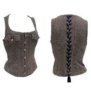 1990s Christian Lacroix, wool bustier, Bazar by Christian Lacroix, y2k clothing, 90s clothing, vintage bustier, vintage Lacroix