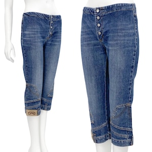 2000s Dolce Gabbana, D&G capris, y2k designer capris, Dolce and Gabbana denim capri, Dolce Gabbana cropped jeans, y2k Dolce and Gabbana