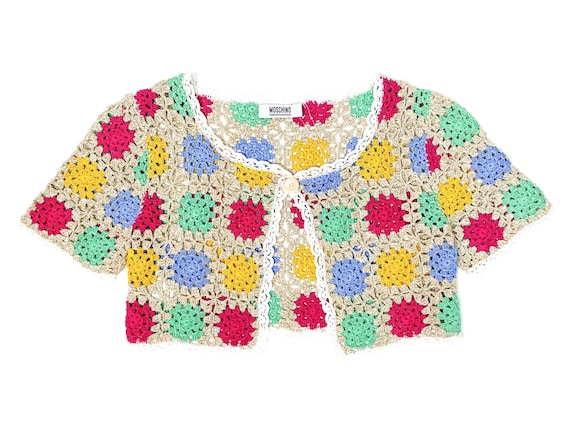 Moschino Crochet, crochet cardigan, vintage bolero
