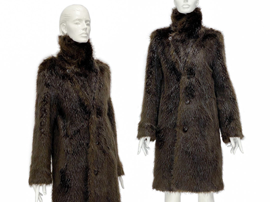 Margiela Fur Coat, Faux Fur Coat, Margiela X H&M, Reissue 07/08, Brown Fur  Coat, 2000s Margiela, Maison Martin Margiela, Beaver Coat