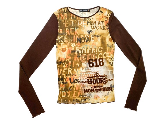Cop Copine mesh top, abstract mesh top, 90s clothi