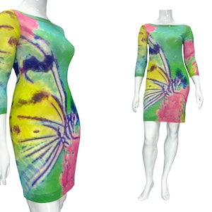 2000s Blumarine, Blumarine silk dress, Blumarine mini dress, Y2K Blumarine, y2k knitted silk, vintage Blumarine, Blumarine butterfly print