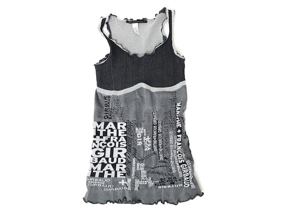 Marithe Francois Girbaud, y2k tank top, Girbaud top, ruched top, early 2000s fashion, y2k clothing, lettuce hem, mfg Marithe Francois Girbaud, y2k tank top, Girbaud top, ruched top, early 2000s fashion, y2k clothing, lettuce hem, mfg