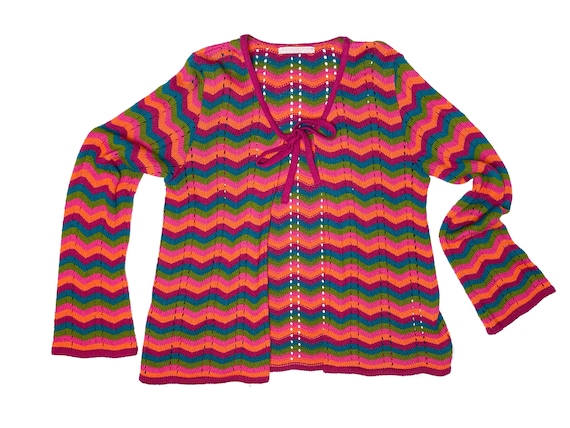 Crochet cardigan, 90s clothing, vintage cardigan,