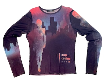 COP COPINE Cool Awesome Art Graphic Print T-shirt Long