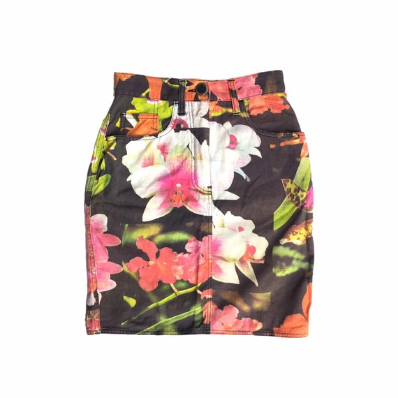 Moschino skirt jeans, moschino floral skirt, mosch