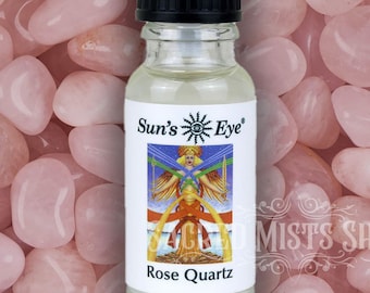 Rose Quartz Gemstone Ritual Oil for Love, Peace, Self-Care, Attraction, Candle Anointing, Aromatherapy, Spells, Ritual, Vegan, Witchcraft