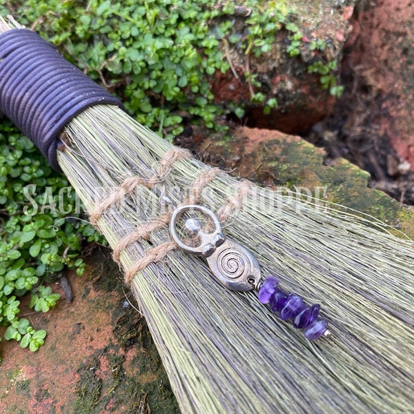 Goddess Altar Besom Handmade Witch's Broom for Energy Clearing, Cleansing, Remove Negativity, Ritual, Divine Feminine, Witchcraft, Wicca
