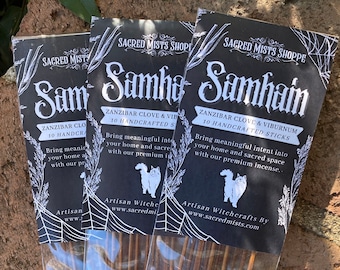 Samhain Incense Sticks Zanzibar Clove & Viburnum Handmade for Dissolving Boundaries, Honoring Ancestors, Halloween, Witch New Year, Wicca