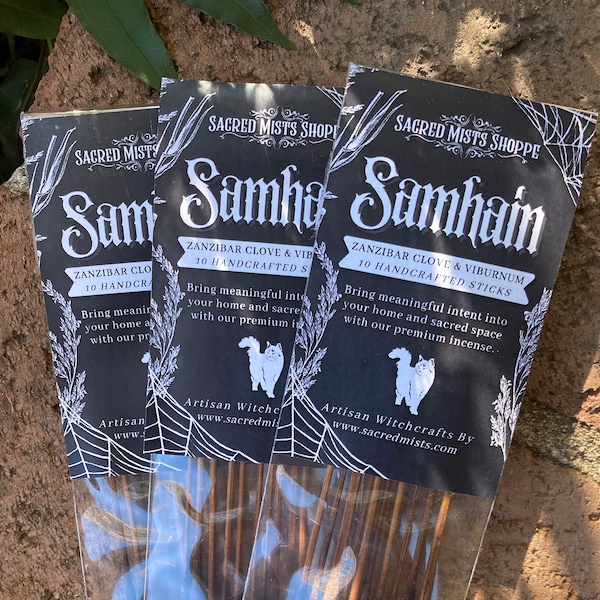 Samhain Incense Sticks Zanzibar Clove & Viburnum Handmade for Dissolving Boundaries, Honoring Ancestors, Halloween, Witch New Year, Wicca