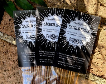 Sacred Space Incense Sticks Soft Woods & Forest Moss Handmade for Ritual, Spells, Meditation, Home Fragrance, Aromatherapy,Wicca, Witchcraft