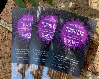 Third Eye Incense Sticks Heliotrope & Dark Attars Handmade for Divination, Psychic Clarity, Meditation, Ritual, Spells, Wicca, Witchcraft