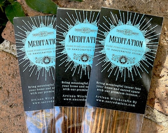 Meditation Incense Sticks Dark Pomegranate & Quince Handmade for Tranquility, Ritual, Spells, Sacred Space, Relaxation, Wicca, Witchcraft