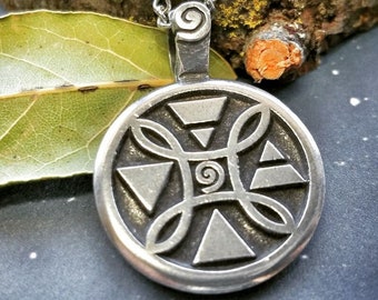 Elemental Blessings Pendant Necklace for Balance, Earth, Fire, Water, Air, Four Elements, Alchemy, Magick, Pagan Jewelry, Wicca, Witchcraft