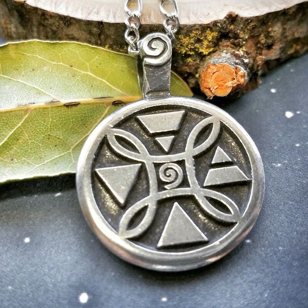 Elemental Blessings Pendant Necklace for Balance, Earth, Fire, Water, Air, Four Elements, Alchemy, Magick, Pagan Jewelry, Wicca, Witchcraft