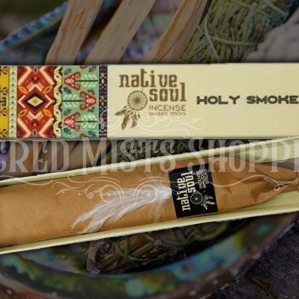 Holy Smoke Premium Stick Incense Native Soul by Green Tree for Calming, Purifying, Cleansing, Sacred Space, Meditation, Ritual, Tranquility