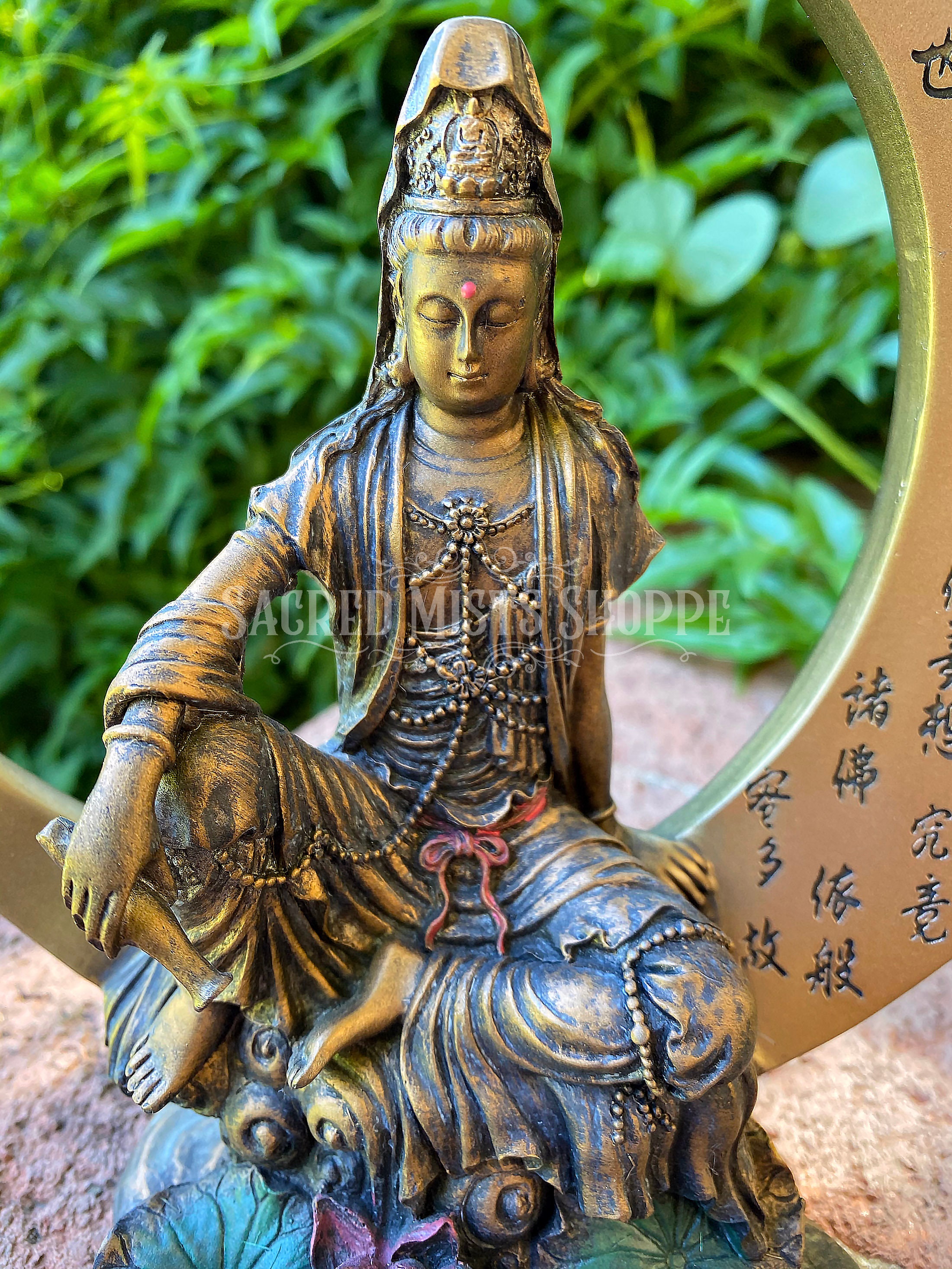 Kwan Yin Heart Sutra Handpainted Statue for Compassion Etsy Singapore