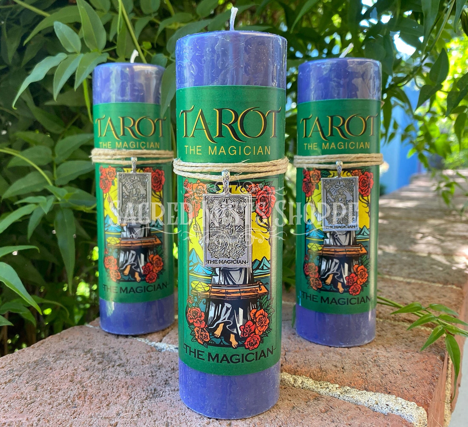 The Magician Tarot Pillar Candle With Pewter Pendant for Etsy