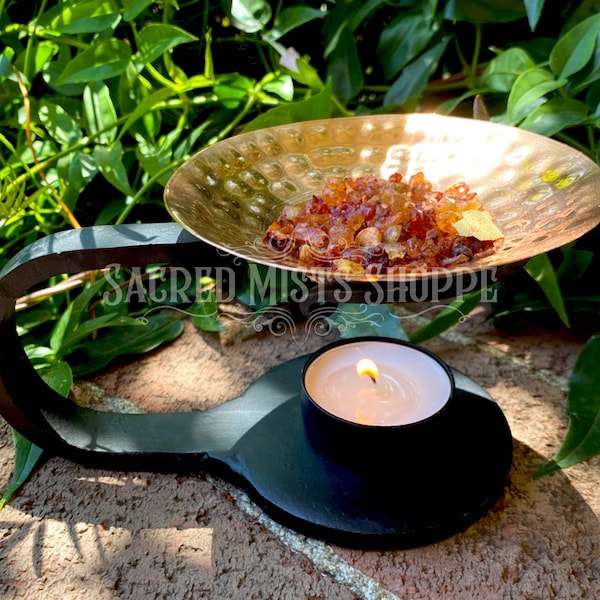 Iron & Copper Incense Burner No Charcoal Needed for Resin Incense, Oil Burner, Aromatherapy Burner, Incense Holder, Tea Light Holder, Altar