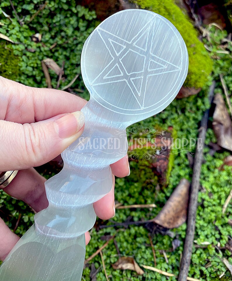Pentacle Athame Selenite Ritual Knife for Directing Energy - Etsy